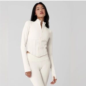 New! Alo Airbrush Corset Jacket- Ivory/Small